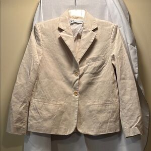 Zara Cream Blazer Classic Suit Jacket - size XS